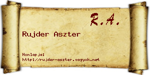 Rujder Aszter névjegykártya
